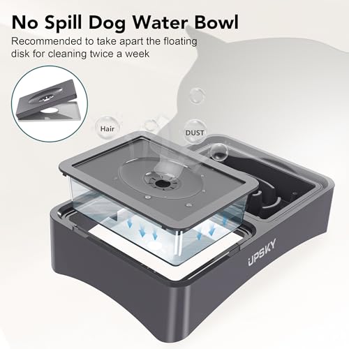 UPSKY 2-in-1 Elevated Dog Bowls Set with 4 Height Adjustable Stand, Gray - color: A-Water Bowl+Slow Feeder (Grey)