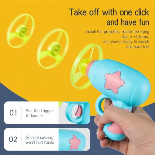 22PCS Cat Fetch Toys, Interactive Flying Cat Toy with Flying Propellers, Cat Kitten Tracks Toy for Training Hunting Chasing - color: Dark Blue +Blue+ 20 Propellers