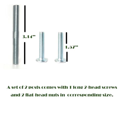 2Pcs M10 Cat Tree Replacement Post - 10mm Bolt Sisal Cat Scratching Post Replacement Pole DIY M10 Bolt Sturdy PVC Tubes Screws Included (2.36 * 15.7") - size: 2.36*15.7"