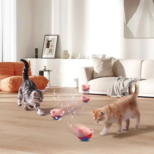 Dog Toys for Small Large Dogs,Puppy Toys to Keep Them Busy,Moving Interactive Squeaky Dog Toy,Active Moving Pet Plush Toy,Small Dog Toys (Blue Pig) - color: Blue Pig