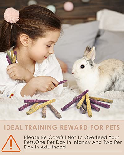 Bissap 36PCS Rabbit Chew Sticks, Mixed Natural Flower Rose Chrysanthemum and Forget-me-not Chew Toys Treats for Rabbit Bunny Chinchilla Guinea Pig Hamster and Other Small Animals Molar Snacks - size: 36 pieces
