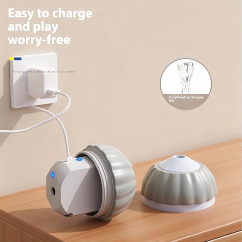 Interactive Cat Toys for Indoor Cats,Automatic Moving Kitten Toys - color: Grey