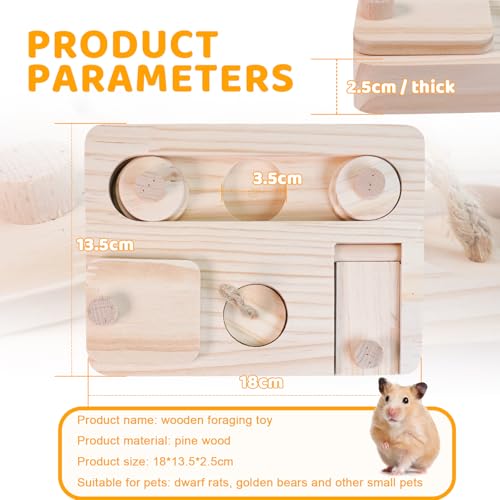 VolksRose Guinea Pig Foraging Toys, 6 in 1 Hamster Enrichment Toys for Boredom, Small Animal Cage Accessories for Rat, Chinchilla, Gerbil, Syrian, Rabbit, Bunny (A)