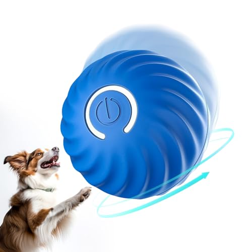 Interactive Dog Toys,Durable Active Wicked Ball,Automatic Moving Bouncing Rotating Ball for Puppy/Small/Medium Dogs,USB Rechargeable,Fun and Engaging Gift,Blue