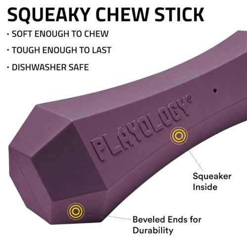 Playology Squeaky Chew Stick - Scented Dog Toy - Jumbo, Bacon Scent - size: Jumbo, style: Bacon