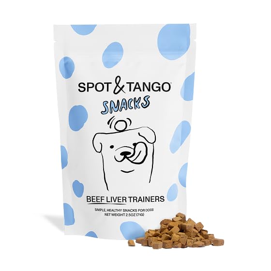Spot & Tango Beef Liver Dog Training Treats - 100% Beef Liver, Freeze-Dried Dog Snack - Grain & Gluten-Free - for Small, Medium, and Large Dogs - for Puppies Through Seniors