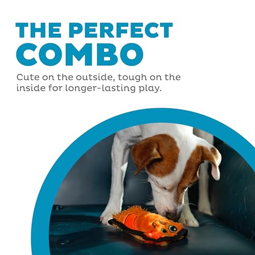 Outward Hound Durablez Minis Stuffing-Free Squeaky Plush Dog Toy for Puppies & Small Dogs - Interactive, Soft Yet Tough, No Mess, Jumbo Squeaker, Long-Lasting Play, Dog - color: Dog