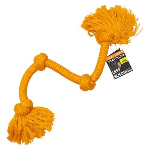 Playology Tug Rope Dog Toys for Large Breed Dogs - Mega Size, Cheddar Scent - size: Mega, style: Cheddar Cheese