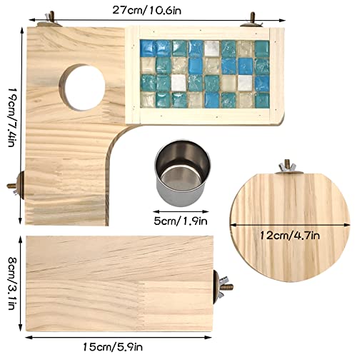 BNOSDM Hamster Cage Platform Wooden Chinchilla Ledges and Platforms 7Pcs