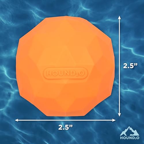 Squeaky Fetch Ball - Floating Outdoor Dog Toy - Orange - color: Orange