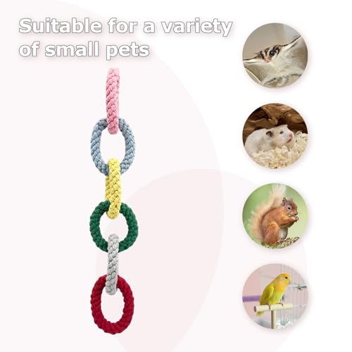Sugar Glider Toys, Cotton Rope Climbing Rings, Colorful Hanging Toy