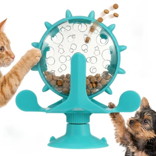 Ipetboom Cat Feeding Toy Rotating Windmill Treat Dispenser Pet Slow
