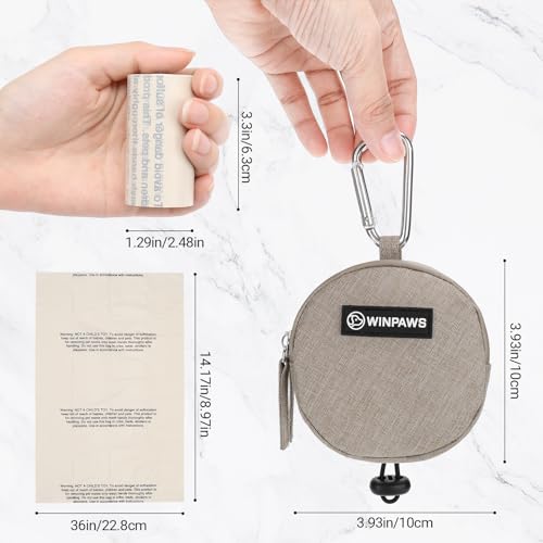 Dog Poop Bag Holder for Leashes- Dog Treat Pouch with Waterproof Zipper,Puppy Training Small Bag with Carabiner & Bungee Toggle,Two Pockets for Dry or Wet Treats-Pet Travel Walking Essentials (Khaki) - color: Khaki
