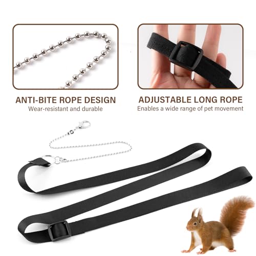 3Pcs Rat Harness and Leash, Small Animal Training Walking Vest Leash Adjustable Traction Rope Strap for Squirrel Gerbil Chinchilla Rat (Brown) - color: Brown