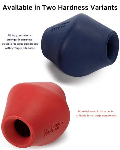 Stuffable Enrichment Dog Toy – Durable Natural Rubber Treat Dispenser for Large Dogs, Irregular Shape, Red, Bully Stick Compatible - color: Red-Classic, size: Large