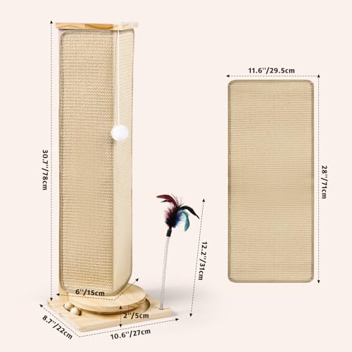 Couch Corner Cat Scratcher, 31'' Tall Cat Scratching Post