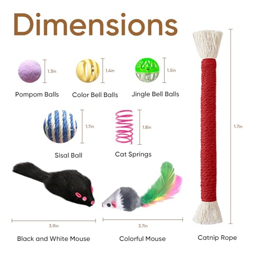 Cat Toys for Indoor Cats, 34 Pack Interactive Cat Toy Set for Kitten - size: 34 Packs