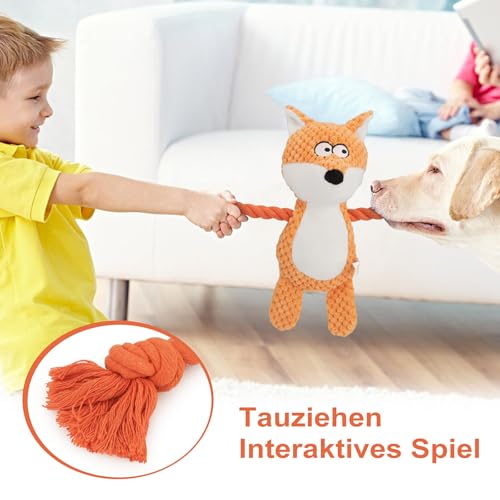 Dog Toys, Dog Squeaker Toys with Crinkle Paper (Orange Fox) - color: Orange Fox