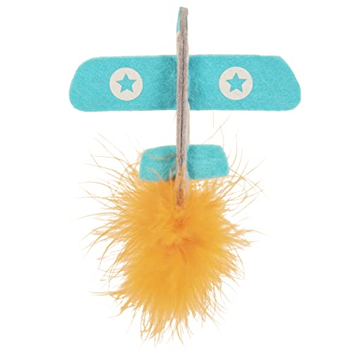 Petlinks HappyNip Felt Flyer Launcher Cat Toy, Contains Silvervine & Catnip - Blue/Orange, One Size - color: Felt Flyer, size: Set of 1