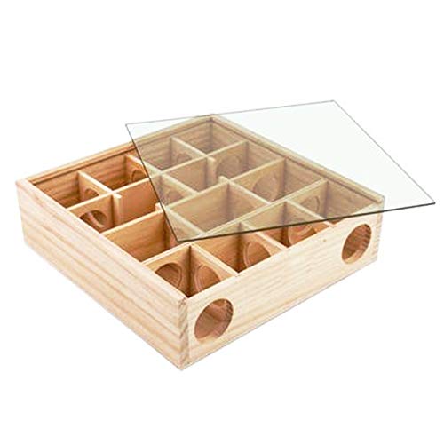 Wooden Maze Tunnel Toy with Cover, Small Pet Animals Sport Toy Funny Toy for Mice Dwarf Hamster Small Gerbil - color: 12