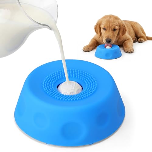 Slow Feeder Dog Lick Sphere Bowl, Non-Slip Lick Toy for Liquid Treat