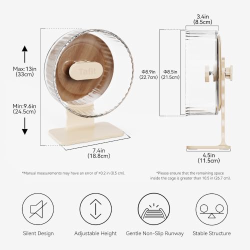 Super‑Silent Hamster Exercise Wheel – 8.66‑inch Quiet Running Spinner - color: Warm Brown, size: 8.7inch