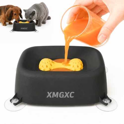 Dog Lick Bowl Slow Feeder with Rolling Log & Suction Base - color: Black