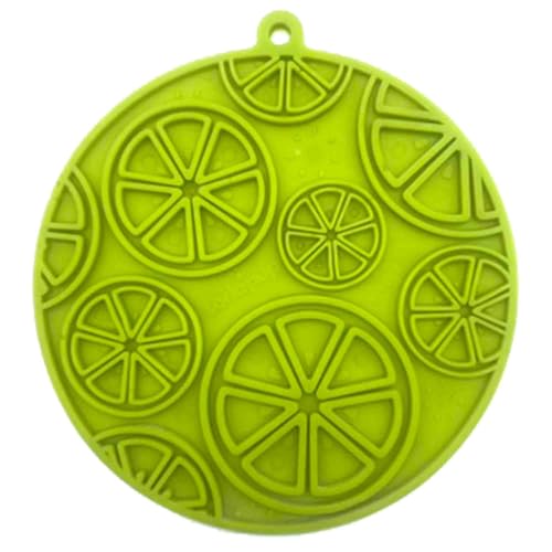 SodaPup Citrus eMat – Durable Enrichment Feeder Made in USA from Non-Toxic, Pet-Safe, Food Safe Rubber for Mental Stimulation, Avoiding Overfeeding, Fresh Breath, Digestive Health, Calming, & More - color: Citrus eMat Lime Green