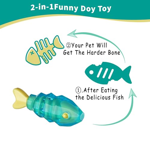 MewaJump Dog Chew Toys for Aggressive Chewers, Tough Dog Toy Medium Breeds - color: jelly fish