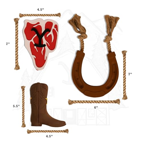 Yellowstone, Plush & Chew Toys for Dogs, Variety Gift Set, Cowboy Bundle - style: Cowboy Boot Bundle