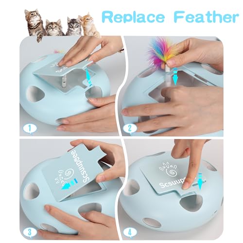 Rechargeable Interactive Cat Toy, Blue - color: Blue