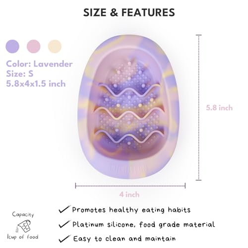 CHEWFFON Dog & Cat Lick Mat Bowl with Suction Cups, Lavender Purple Small - color: Lavender, size: Small