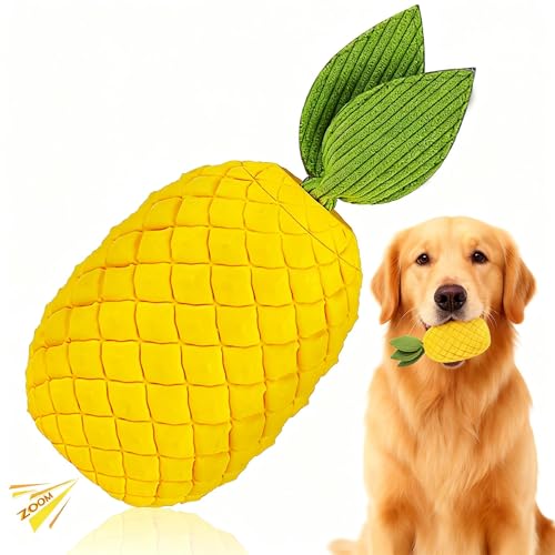 Pineapple Dog Toy for Aggressive Chewers, Tough Rubber - size: Large