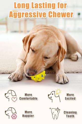 Moonorange 3.7'' Dog Balls for Dogs Aggressive Chewers Indestructible Tennis Durable Bouncy Interactive Dog Toy for Fetch Game Floating Balls (Grey Large) - color: Grey-Large