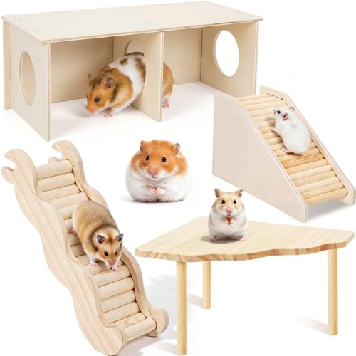 Breezehug 4 Pcs Hamster Cage Accessories Hamster Platform Toy, Peek - style: Peek