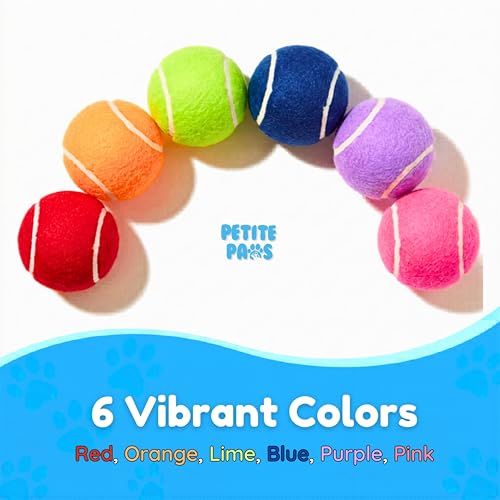 Squeaky Mini Tennis Balls for Small Dogs Puppy - 1.5 Inch - 6 Pack - Dog Toys for Small Dogs, Training Positive Reinforcement, Interactive Fetch Tiny Squeaker Balls for Ball Launcher - size: 1.5", style: 6 Pack