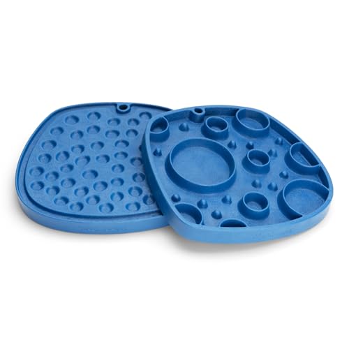 West Paw Seaflex Bubbles Feast Mat – All-in-One, Slow Feeder, Lick Mat – Encourages Foraging & Food Exploration - Engages Picky Eaters & Slow Feeding - Versatile – Easy to Clean, Non-Toxic - Marine - color: Marine, size: Bubbles