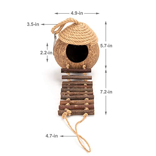 andwe Coconut Bird Nest Hut with Ladder