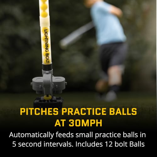 SKLZ Pitching Machine | Improve Your Swing | Ideal for Baseball & Softball Drills | Develops Hitting Power and Fielding Skills | Portable & Easy to Use - style: Lightning Bolt Pro