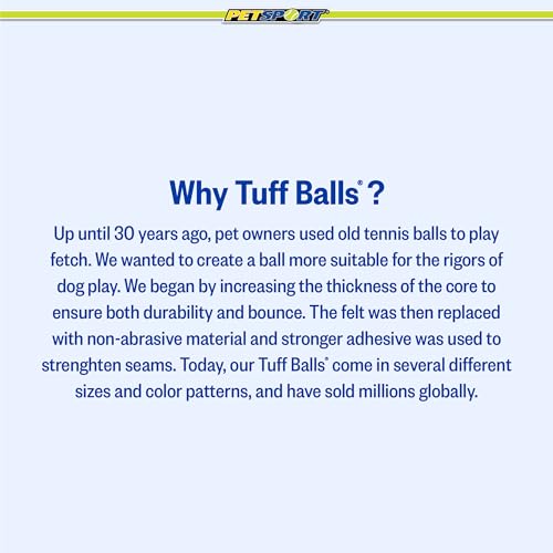 PetSport Junior Peanut Butter Tuff Ball Dog Toys | 6 Pack Jr. (1.8") Pet Safe Felt & Durable Rubber Tennis Balls | Play Fetch, Chuck or Toss at Dog Park - size: 1.8 Inches ( Pack of 6 )