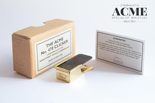 ACME Genuine 470 Dog Training Clicker Cricket - Positive Reinforcement, Loud & Reliable, WWII D-Day Paratrooper Memorabilia. Made in the UK. Solid Brass with a Matt Black Finish - color: Matt Black