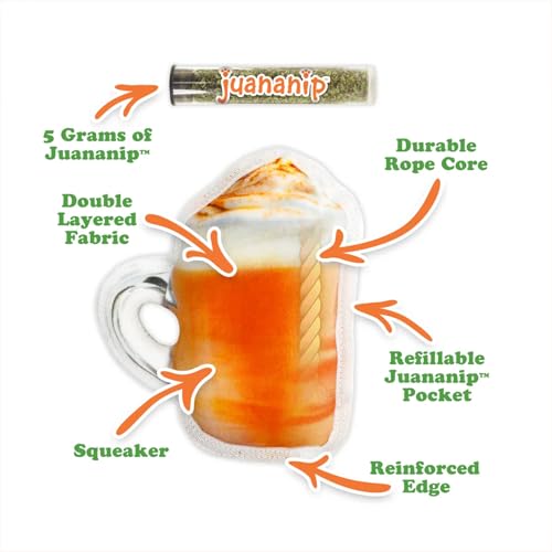 Doggijuana Tuffer Chewer Dog Toy, Pumpkin Spice Latte | Fall Plush, Squeaky - style: Pumpkin Spice Latte