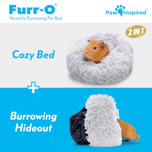 Paw Inspired Furr-O Burrowing Pet Bed Enrichment,Removable Base, Light Gray - color: Light Gray