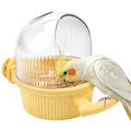 Litewoo No Mess Bird Feeder for Cage Parrot Seed Food Water Bowl (Yellow) - color: Yellow