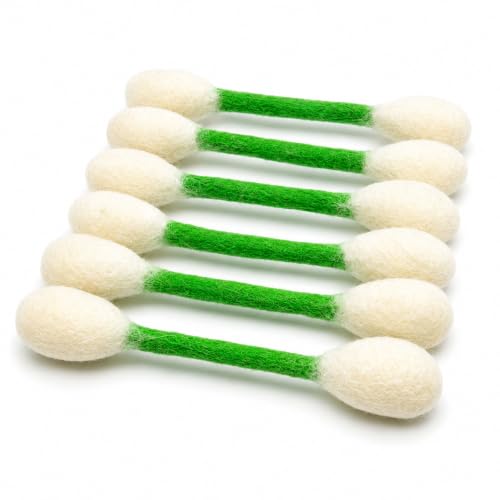 Glaciart One Swabs Cat Toys with Catnip - 6 Pk | Durable for Chew, Cute Cat Toys Interactive Kitty for Boredom, Exercise, & Play | Filled w/Organic Catnip for Anxiety & as Digestive Aid | Gift Idea - color: Green Swabs, size: Regular