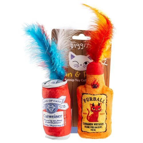 Haute Diggity Kitty Catweiser + Furball Set, Soft Plush Cat Toys - color: Multi - Catweiser + Furball Duo