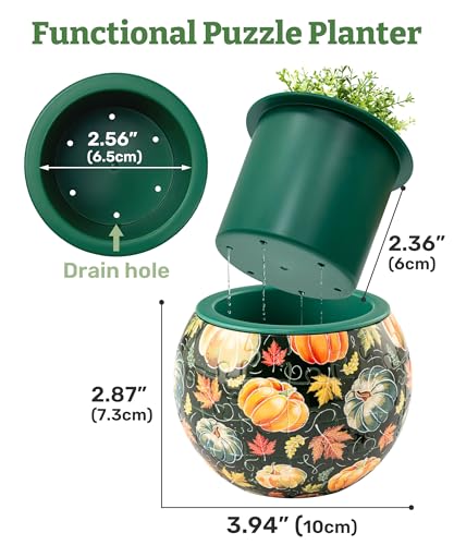 PieceRelax Unique 3D Puzzle Planter - 80 Plastic Pieces [K1118] - color: Colorful Poppies