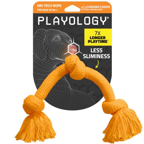 Playology Tug Rope Dog Toys for Large Dogs - Jumbo, Cheedar Cheese Scent - size: Jumbo, style: Cheddar Cheese