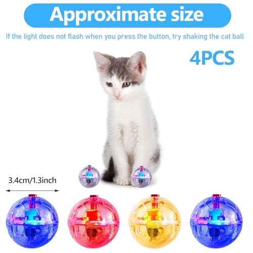 Frienda 4 Pcs Light up Cat Ball LED Motion Ghost Hunting Cat Ball(Clear) - color: Clear