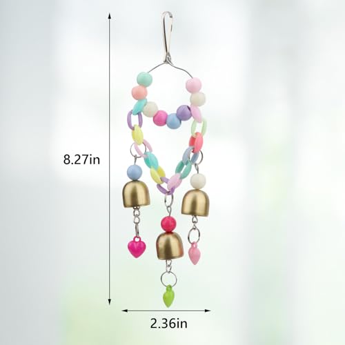 Hypeety Bird Bell Toy with Sweet Sound Cage Hanging Swing Bell for Parakeet - color: Bell Toy-3 bells (A)